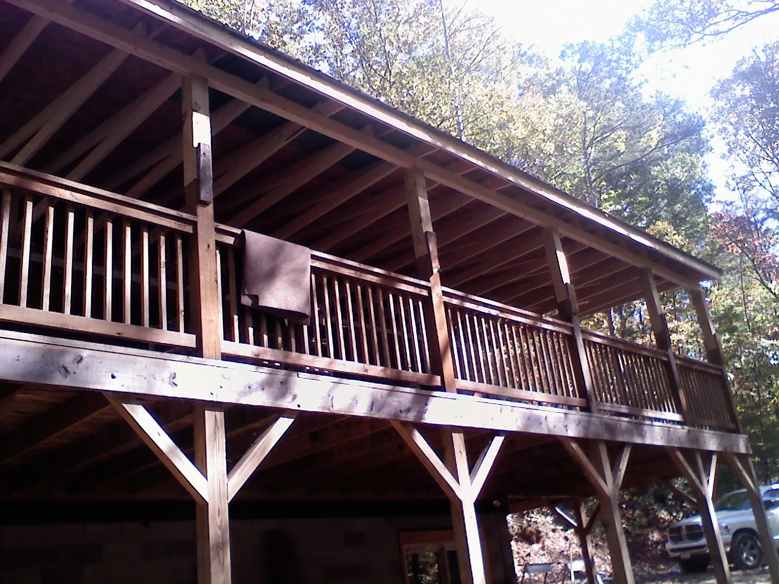 Timber framing under a new elevated porch and deck — Roof Leak Repair in Gibson by Roofing Brothers
